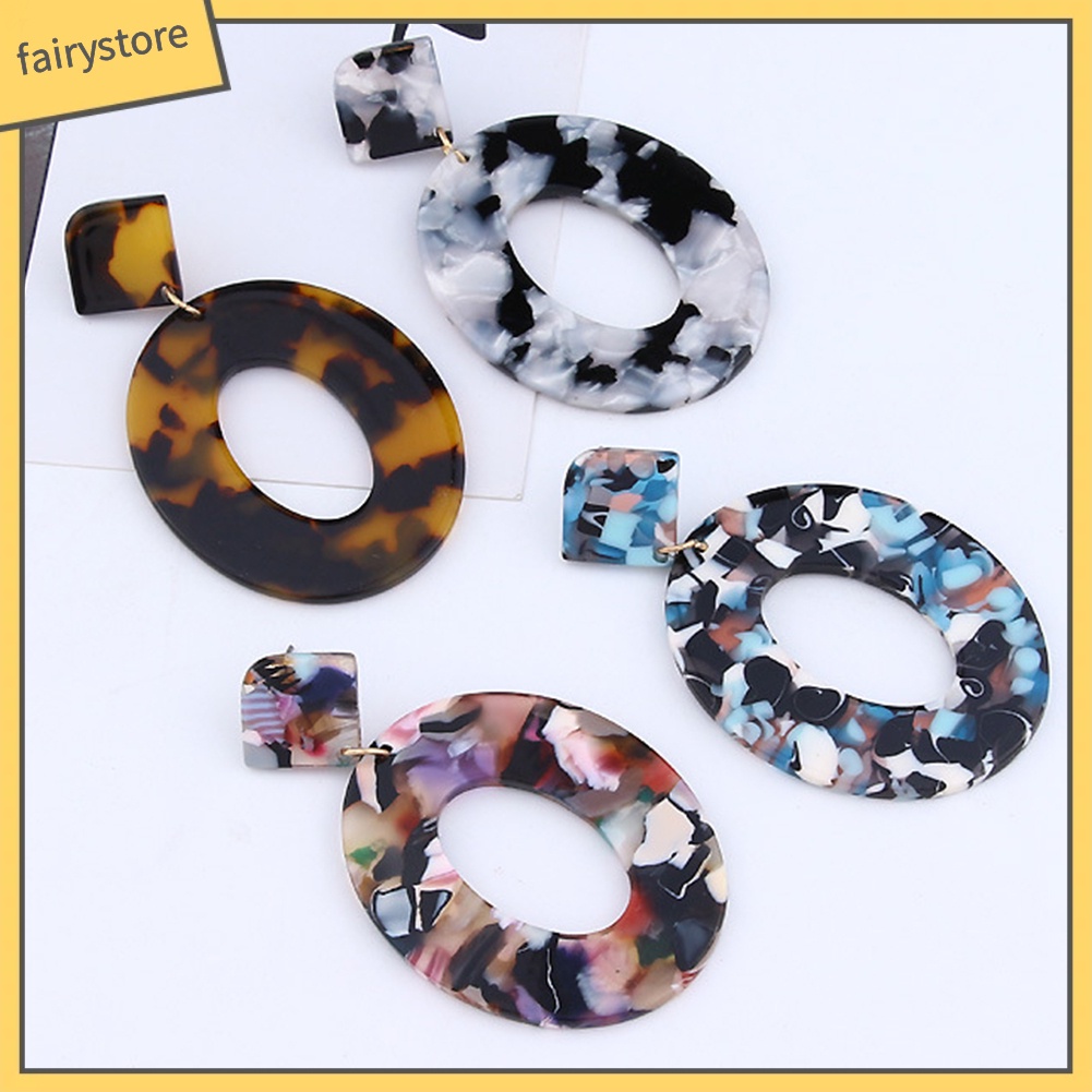 Bông Tai Hình Tròn Họa Tiết Rằn Ri Thời Trang Dành Cho Nữ