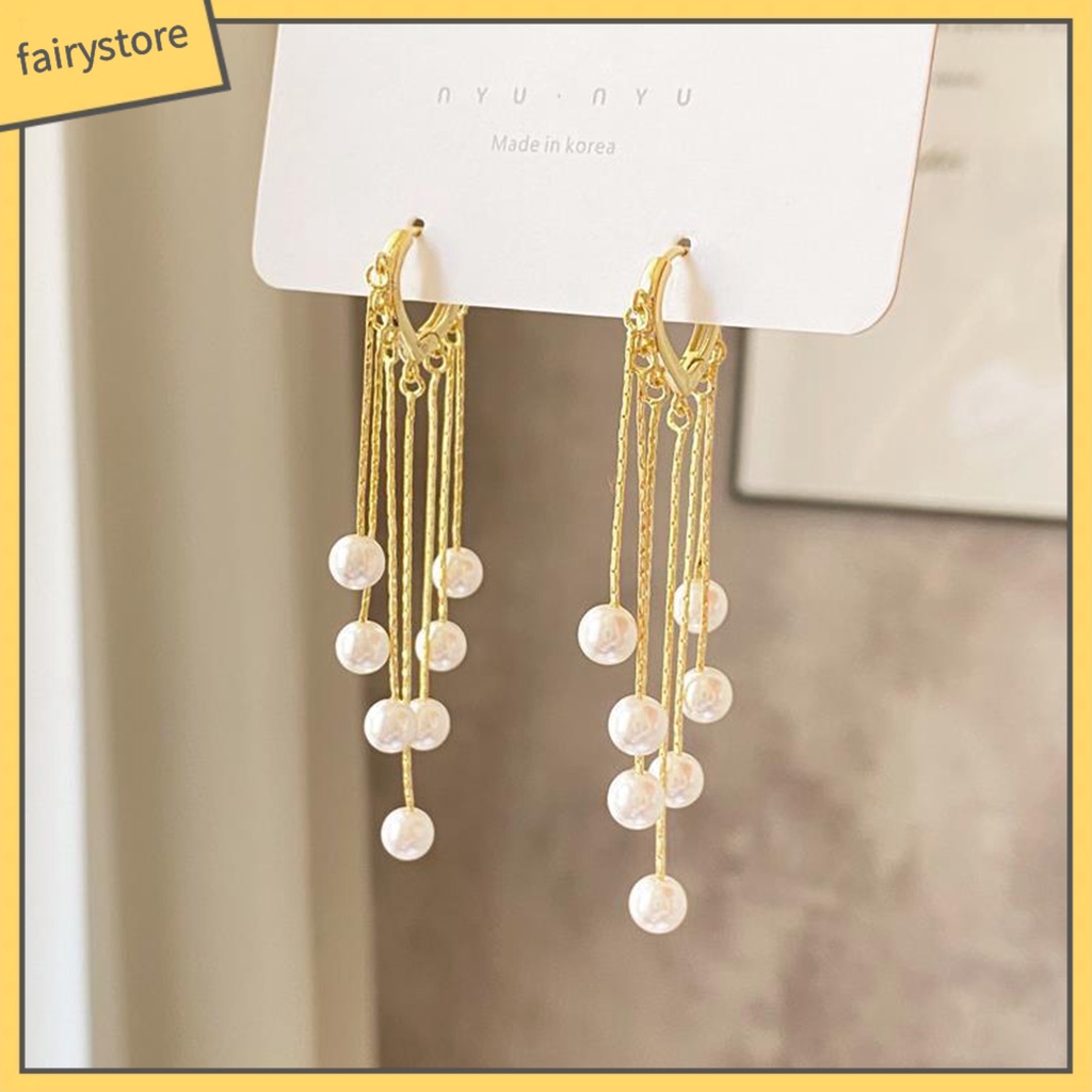 1 Đôi Bông Tai Đính Ngọc Trai Giả Phong Cách Bohemian Dành Cho Nữ