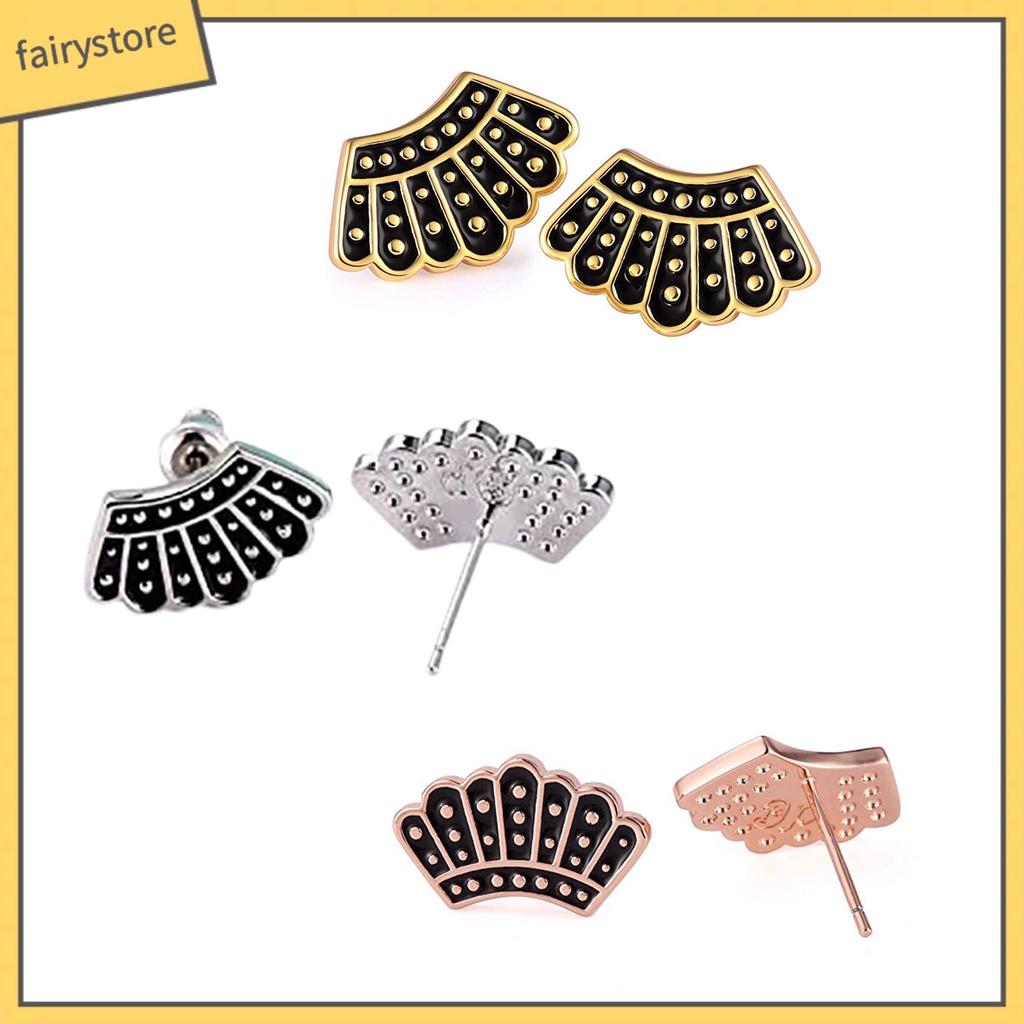 1 Đôi Bông Tai Hình Quạt Thời Trang Dành Cho Nữ