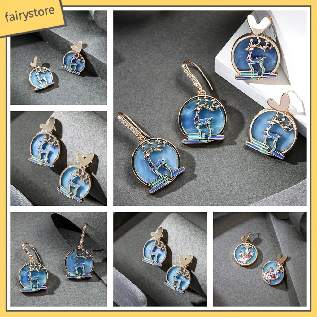 1 Đôi Bông Tai Móc Hình Cá Bằng Kim Loại Phong Cách Trung Hoa Dành Cho Nữ