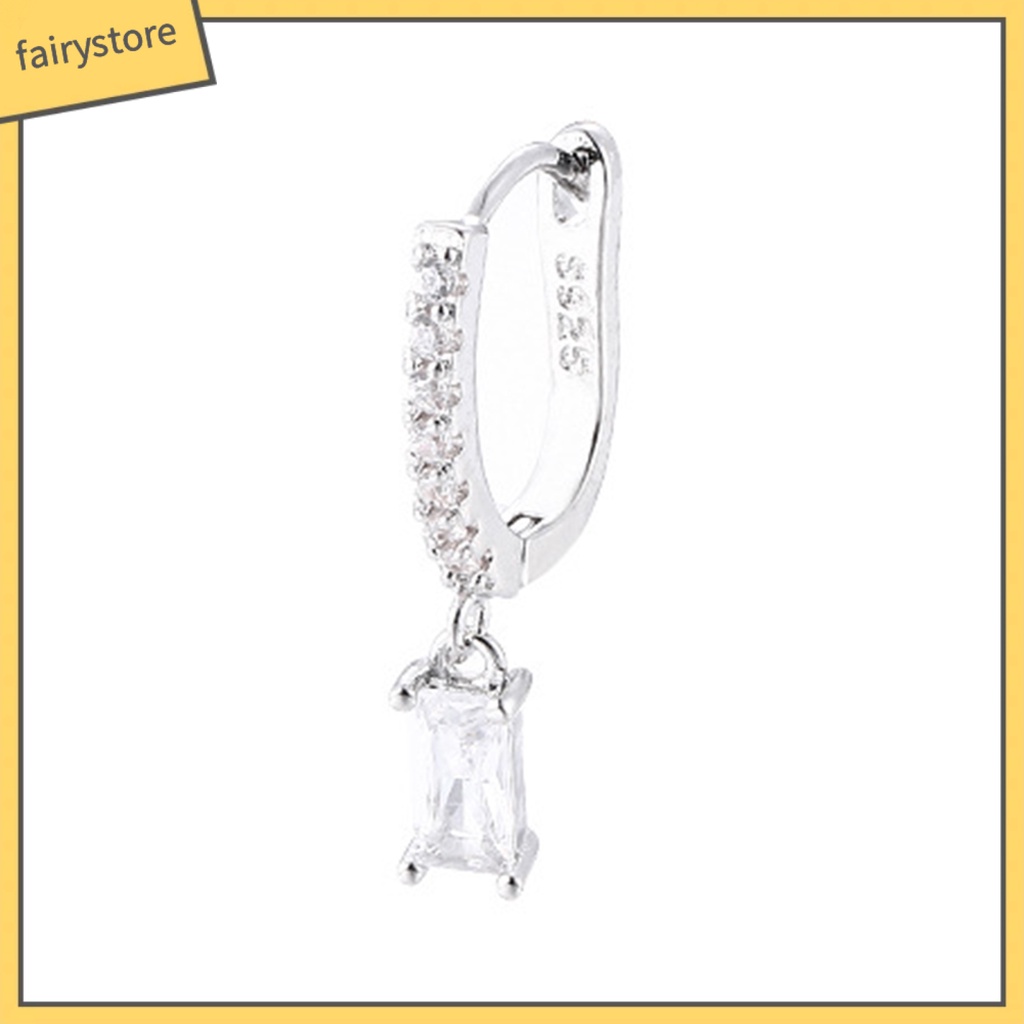 1 Bông Tai Chữ U Đính Đá Zircon Thời Trang Dành Cho Nữ