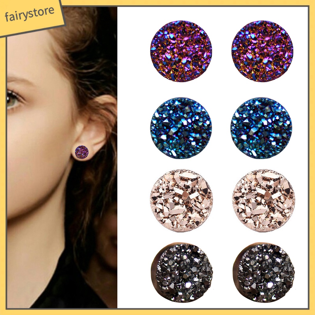 1 Đôi Bông Tai Dạng Kẹp Mạ Điện Sáng Bóng Không Đau Thời Trang Dành Cho Nam Nữ