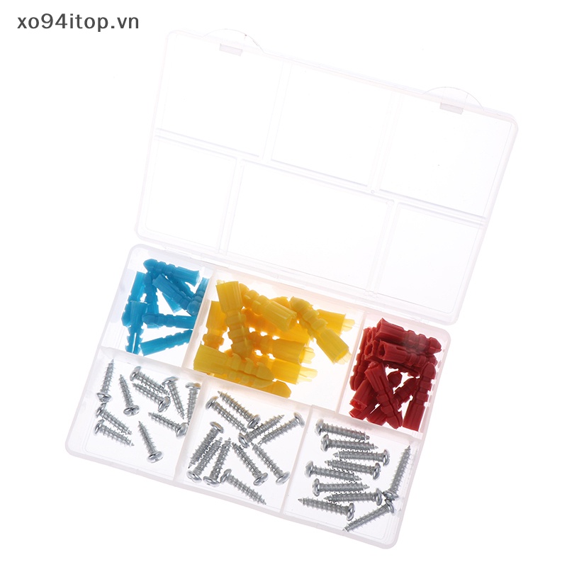 Bộ 48 Ốc Vít Nhựa Và Dụng Cụ Mở Rộng Gắn Tường Đa Năng Tiện Dụng