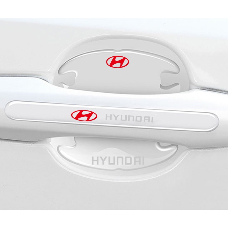 Miếng dán chống xước tay nắm cửa ô tô có lô gô các hãng xe Hyundai Honda Toyota KIA Mitsubishi