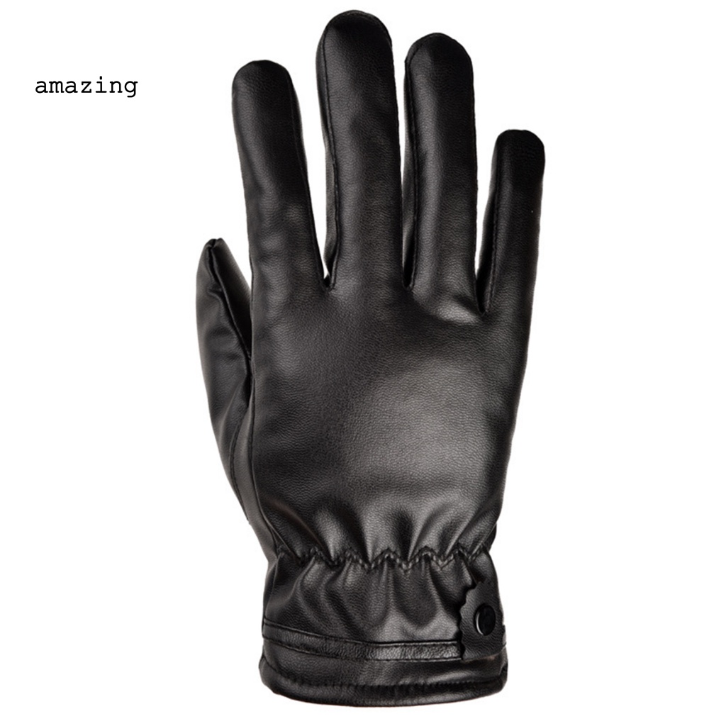 1 Đôi Găng Tay Giả Da Giữ Ấm Mùa Đông Chống Trượt Chống Nước Cho Nam