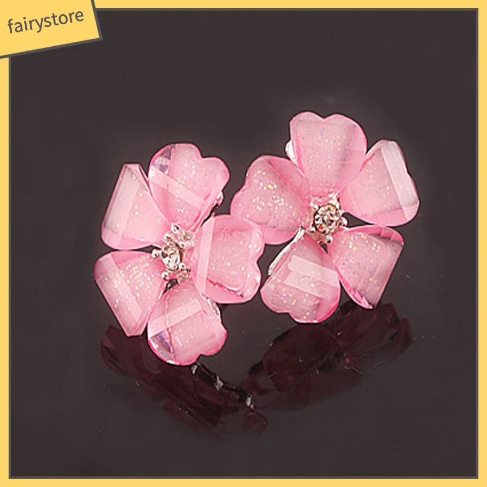 Bông Tai Mạ Bạc Hình Hoa Đính Đá Thanh Lịch Thời Trang Cho Nữ