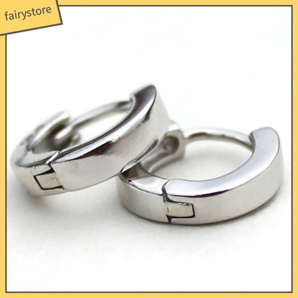 Bông Tai Mạ Bạc Dạng Vòng Tròn Thời Trang Dành Cho Nam Và Nữ