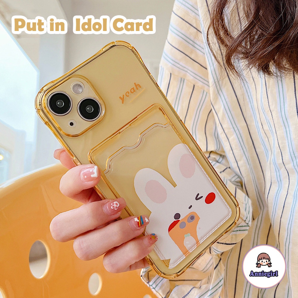 Ốp Điện Thoại TPU Dẻo Kèm Ngăn Đựng Thẻ Hình Chú Thỏ Cho IPhone 11 14 Pro Max 13 Pro Max 12 IPhone X XS XS Max XR 7 8 Plus
