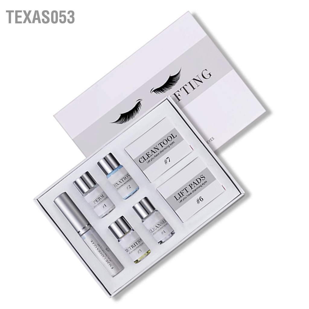 Texas053 Bộ uốn mi dụng cụ nâng vĩnh viễn với miếng silicon để làm đẹp