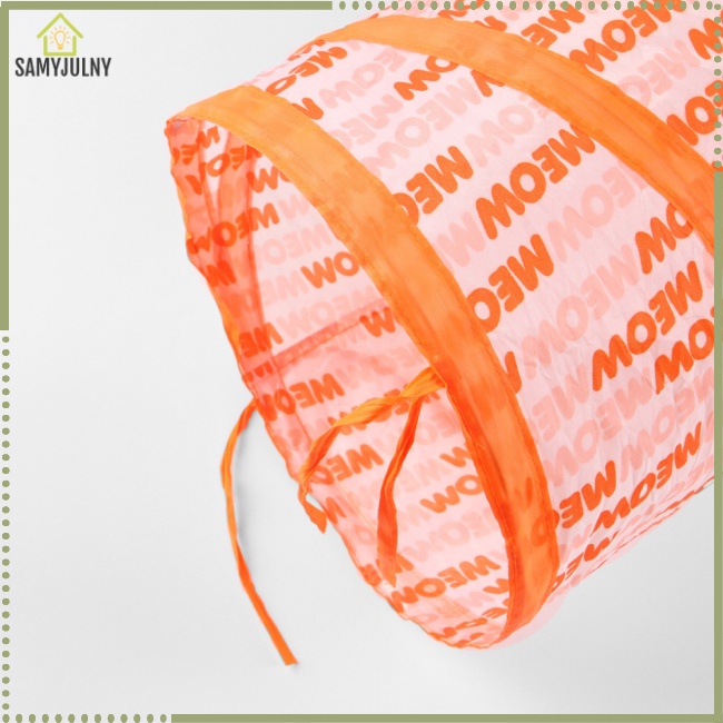 Đường Hầm Đồ Chơi Di Động Họa Tiết Chữ Cái Gắn Bóng Lông Gấp Gọn Được Cho Mèo Trong Nhà