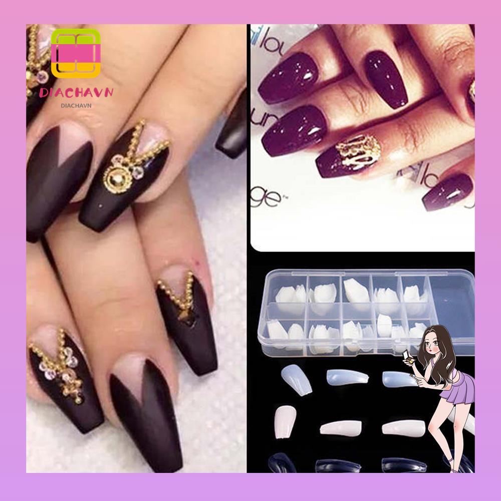 Set 100 / 600 Móng Tay Giả Múa Ba Lê Trang Trí Làm Đẹp Cho Nữ