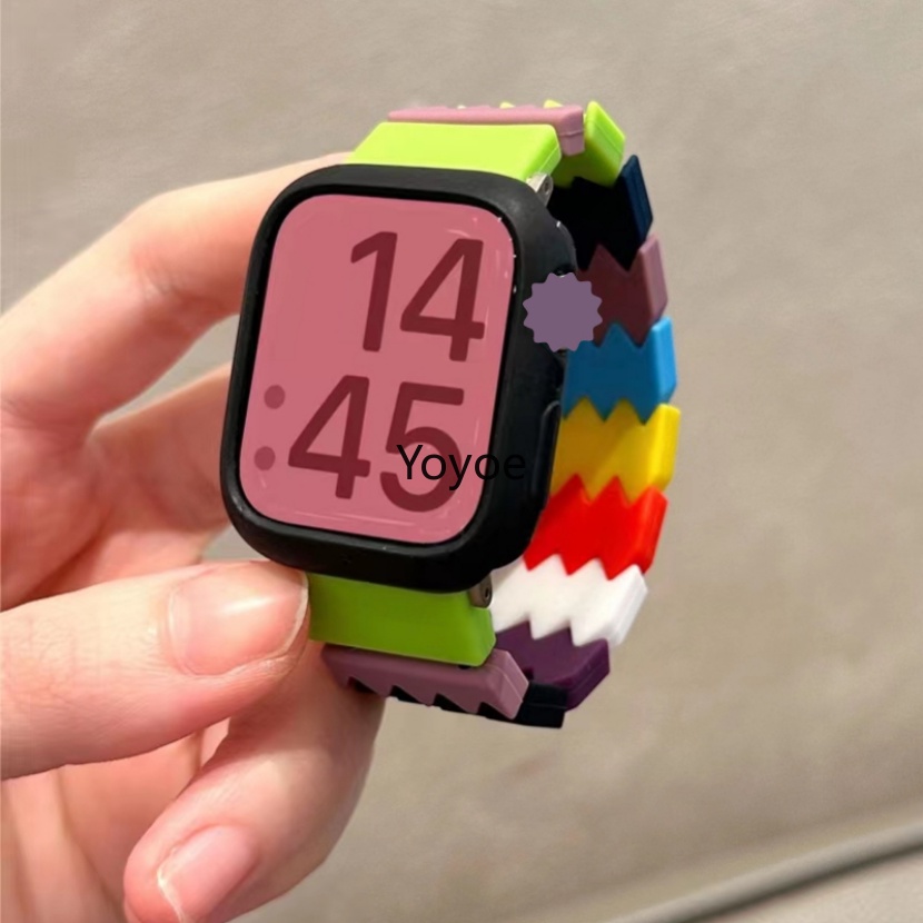 Dây Đeo Đồng Hồ Bằng Silicone Co Giãn 44mm 45mm 49mm 41mm 40mm 38mm 42mm Cho iwatch Ultra Series 7 Se 3 4 5 6 8