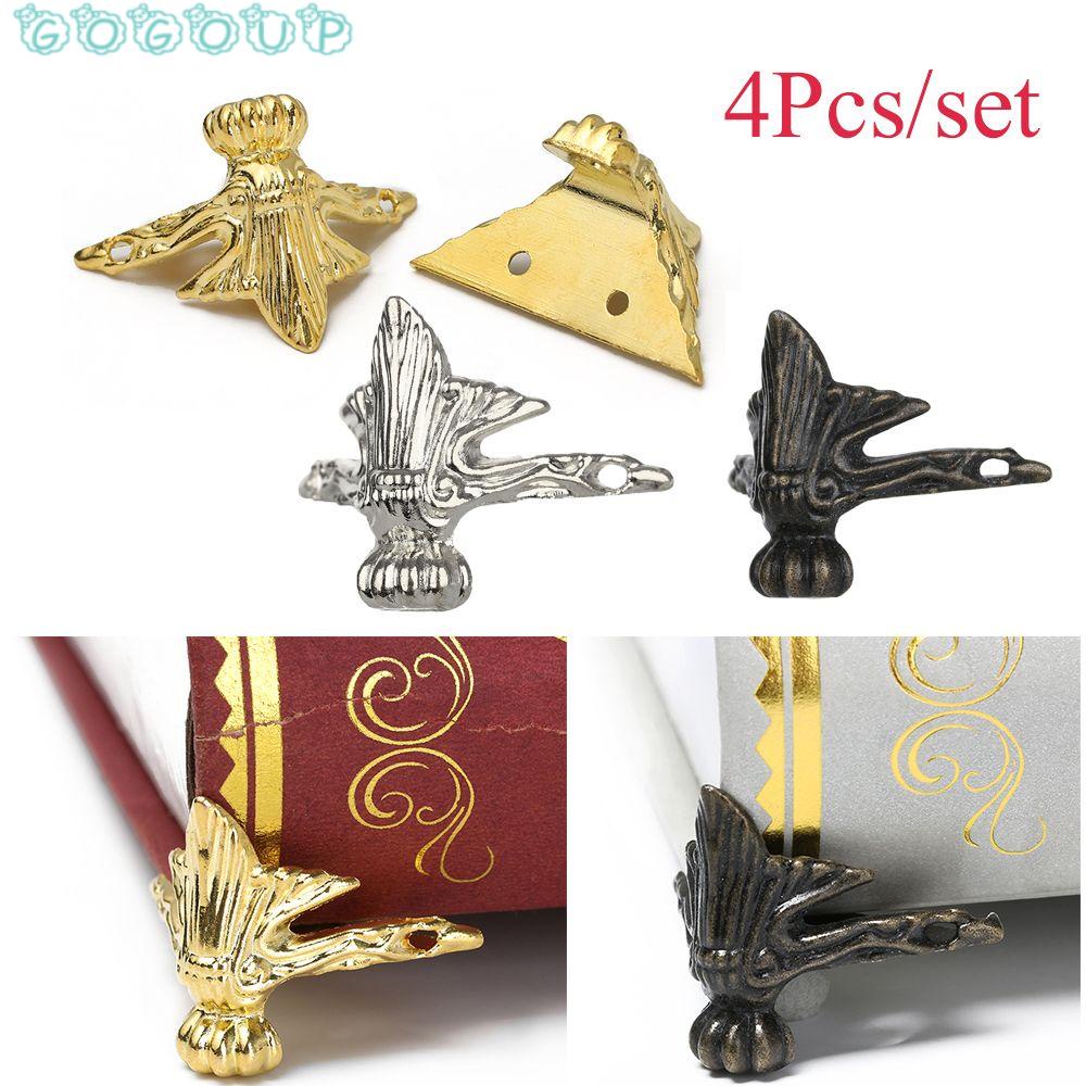 Set 4 Khung Kim Loại Gắn Góc Đồ Nội Thất Phong Cách Vintage