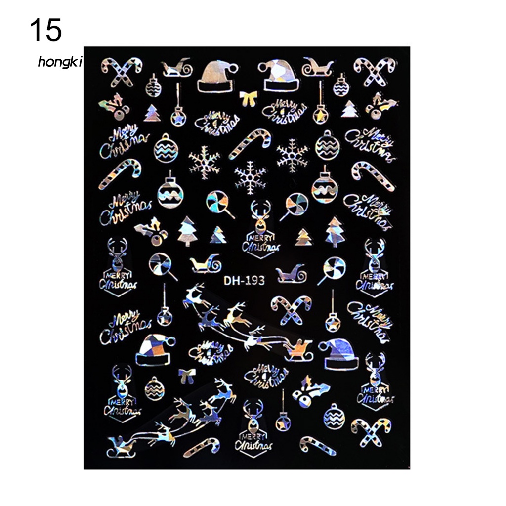 Miếng Dán Trang Trí Móng Tay Họa Tiết Giáng Sinh 3D DIY