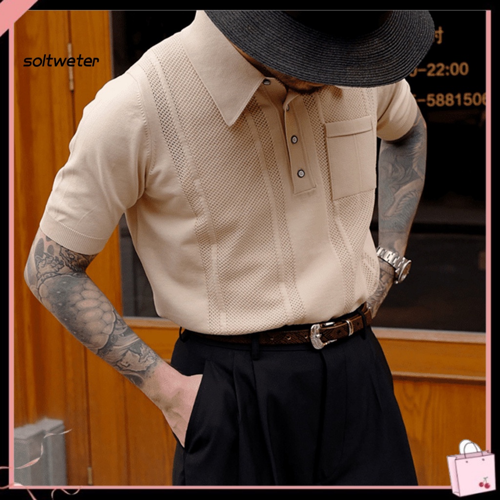 Áo Sơ Mi Tay Ngắn Cổ Bẻ Màu Trơn Thoải Mái Thời Trang Mùa Hè Cho Nam