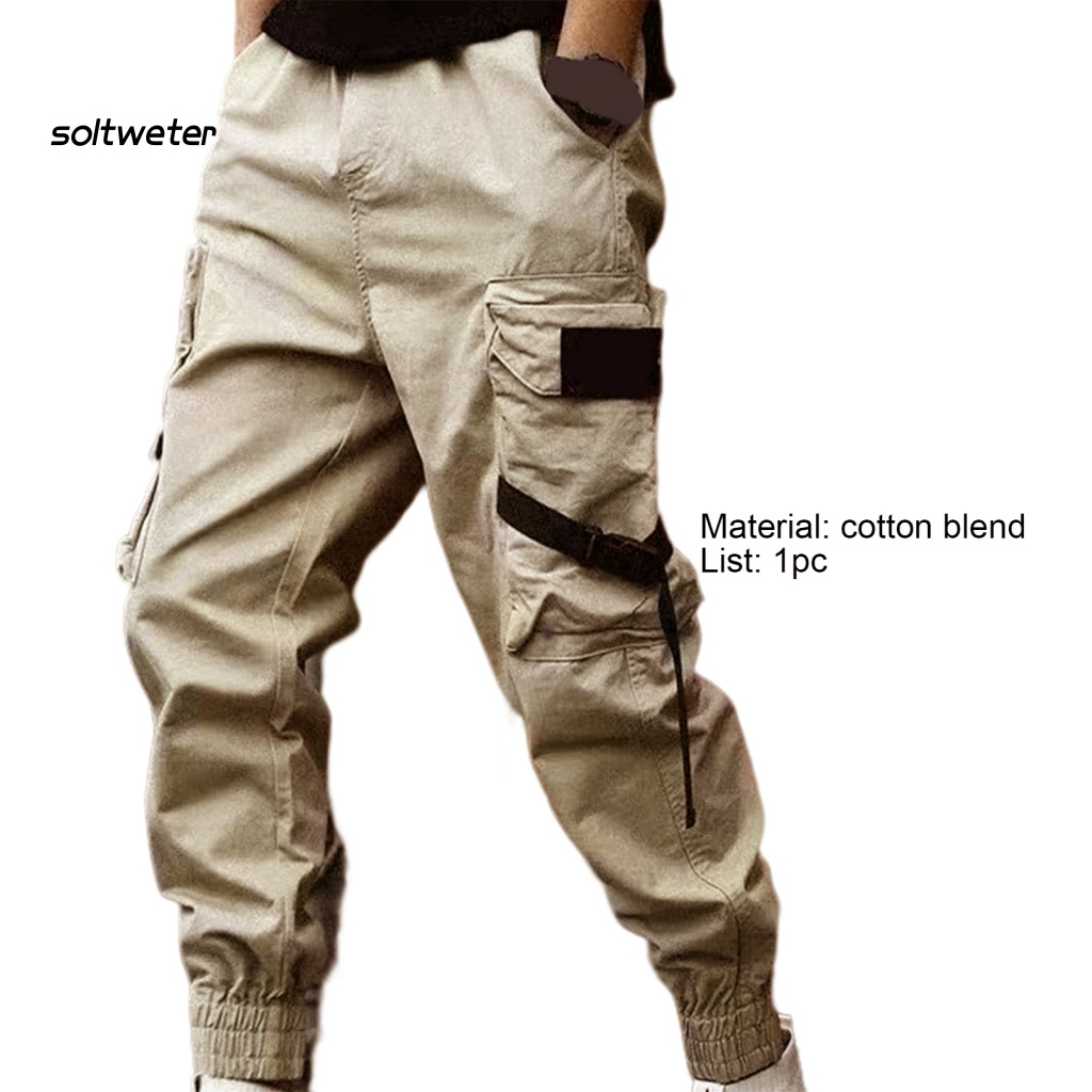 Quần Jogger Màu Sắc Trơn Có Dây Rút Trang Trí Mắt Cá Chân Phong Cách Hip Hop Cho Nam