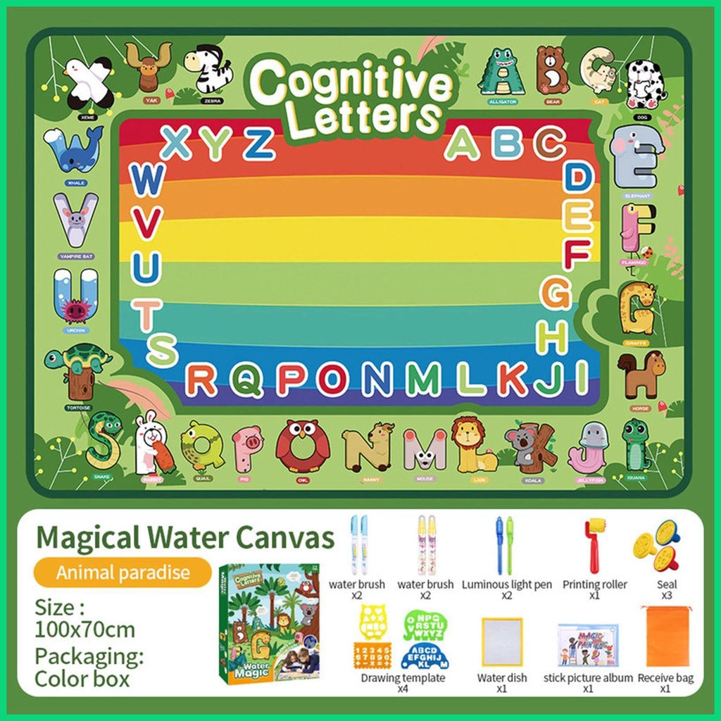 Thảm Tô Màu Nước Ma Thuật Cỡ Lớn Kèm Dụng Cụ Bút Nước Giáo Dục Cho Bé Gái