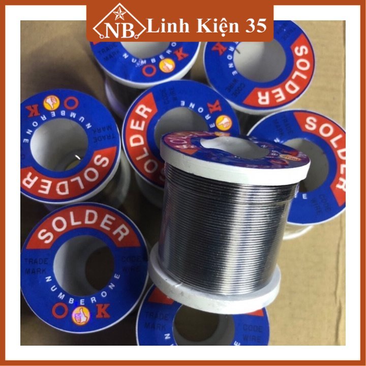 Thiếc Oke Zin Solder OK đường kính 0.8mm cuộn 40g-100g màu ánh kim
