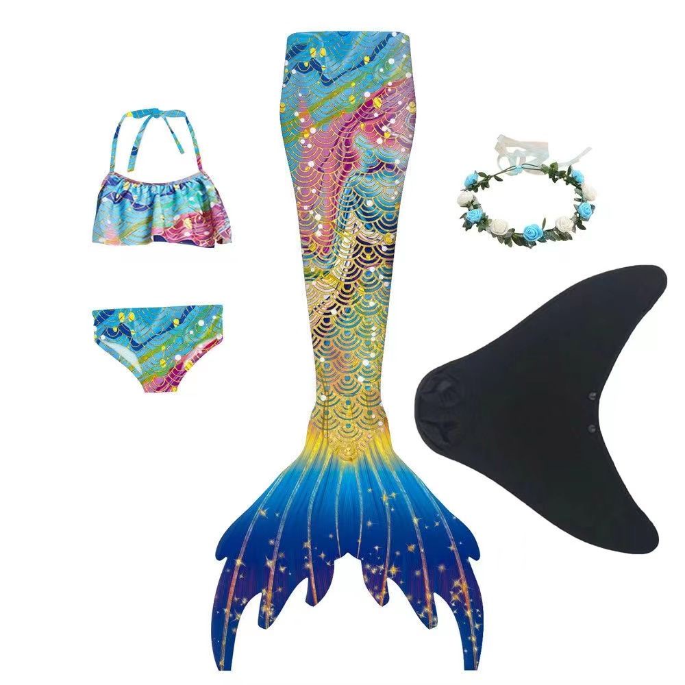 Bộ Đồ Bơi Đuôi Nàng Tiên Cá Bằng Silicone Cho Trẻ Em Và Người Lớn