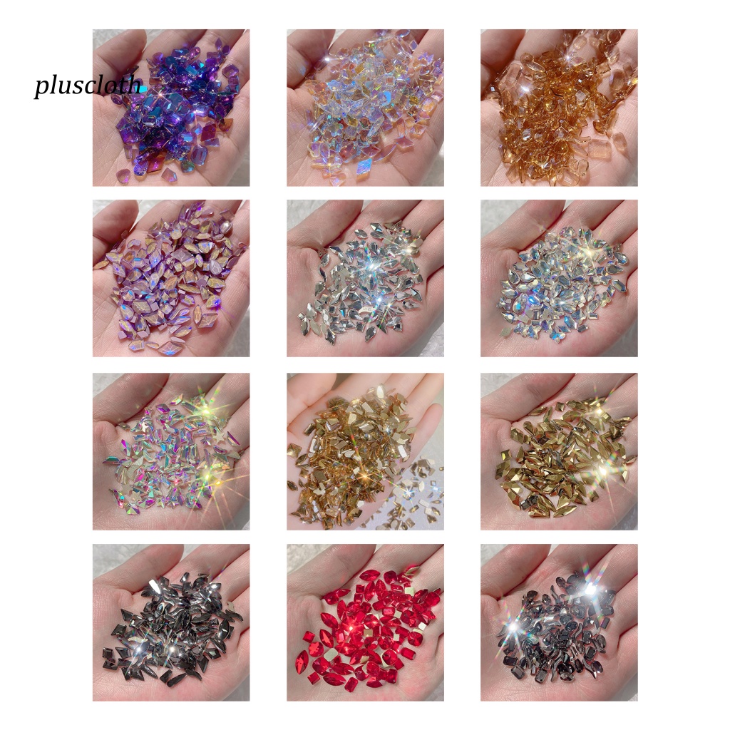 Túi 100 Hạt Đá Thủy Tinh Phẳng Trang Trí Móng Tay