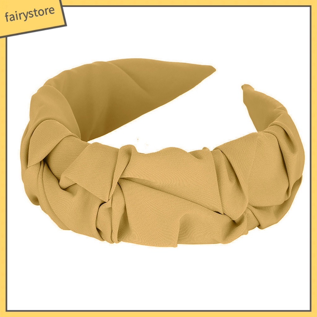 Băng Đô Cài Tóc Bản Rộng Màu Trơn Dành Cho Nữ