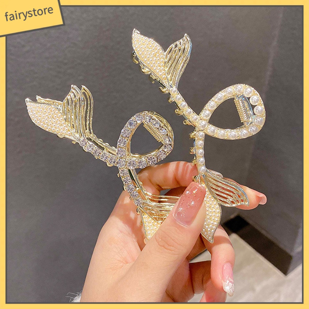 Kẹp Tóc Đính Ngọc Trai Giả Hình Đuôi Cá Sang Trọng