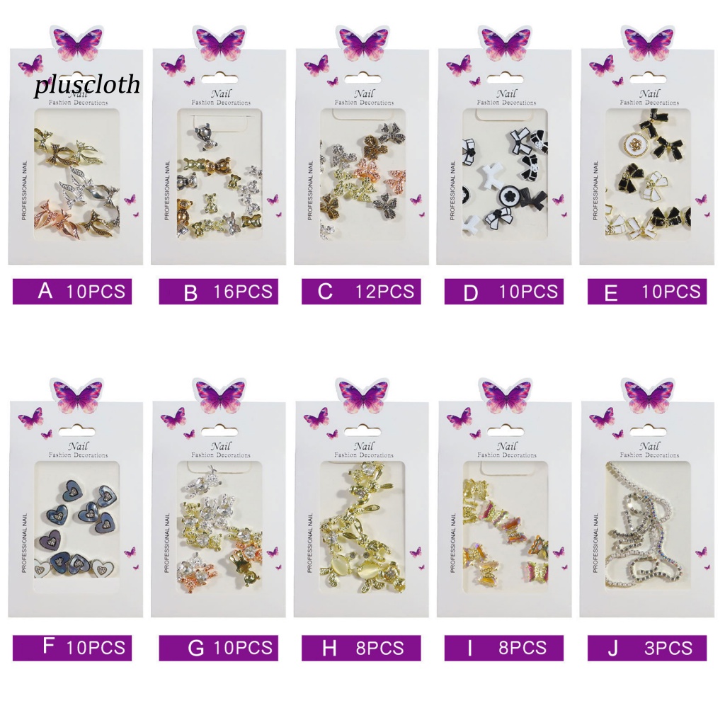 1 Túi Phụ Kiện Trang Trí Móng Tay Nghệ Thuật Nhiều Hình Dạng Không Phai Màu Bằng Hợp Kim AB Cho Nữ