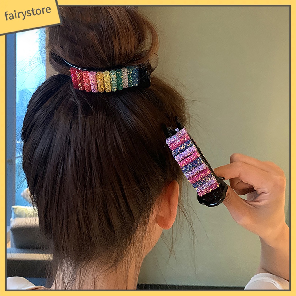 Kẹp Tóc Càng Cua Lớn Màu Cầu Vồng Phong Cách Hàn Quốc