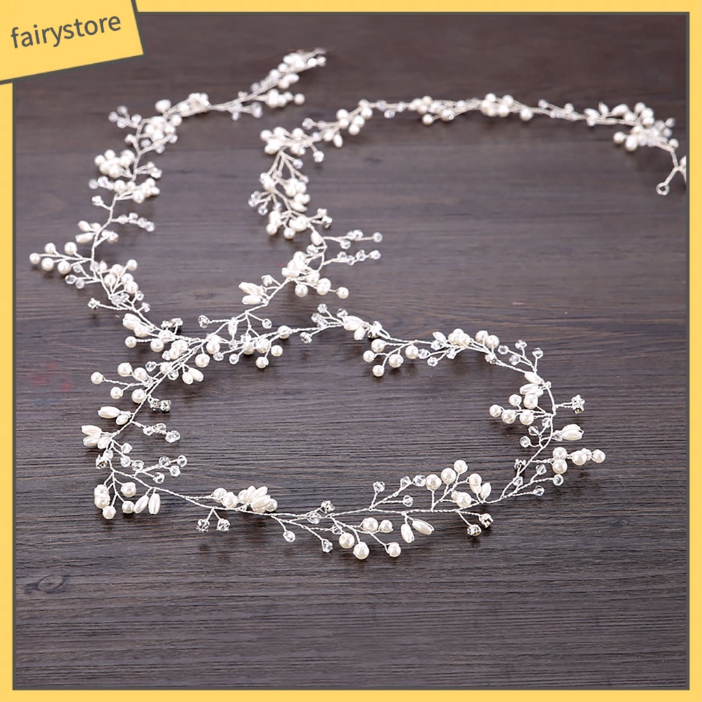 Tóc Giả Đính Ngọc Trai Lấp Lánh Đa Năng Thanh Lịch Cho Cô Dâu