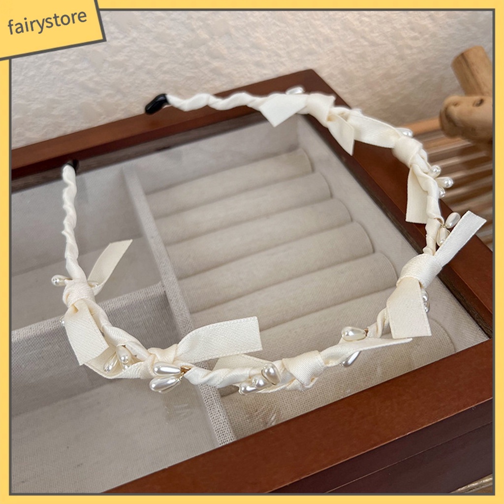 Băng Đô Cài Tóc Đính Ngọc Trai Nhân Tạo Chống Trượt Cho Nữ