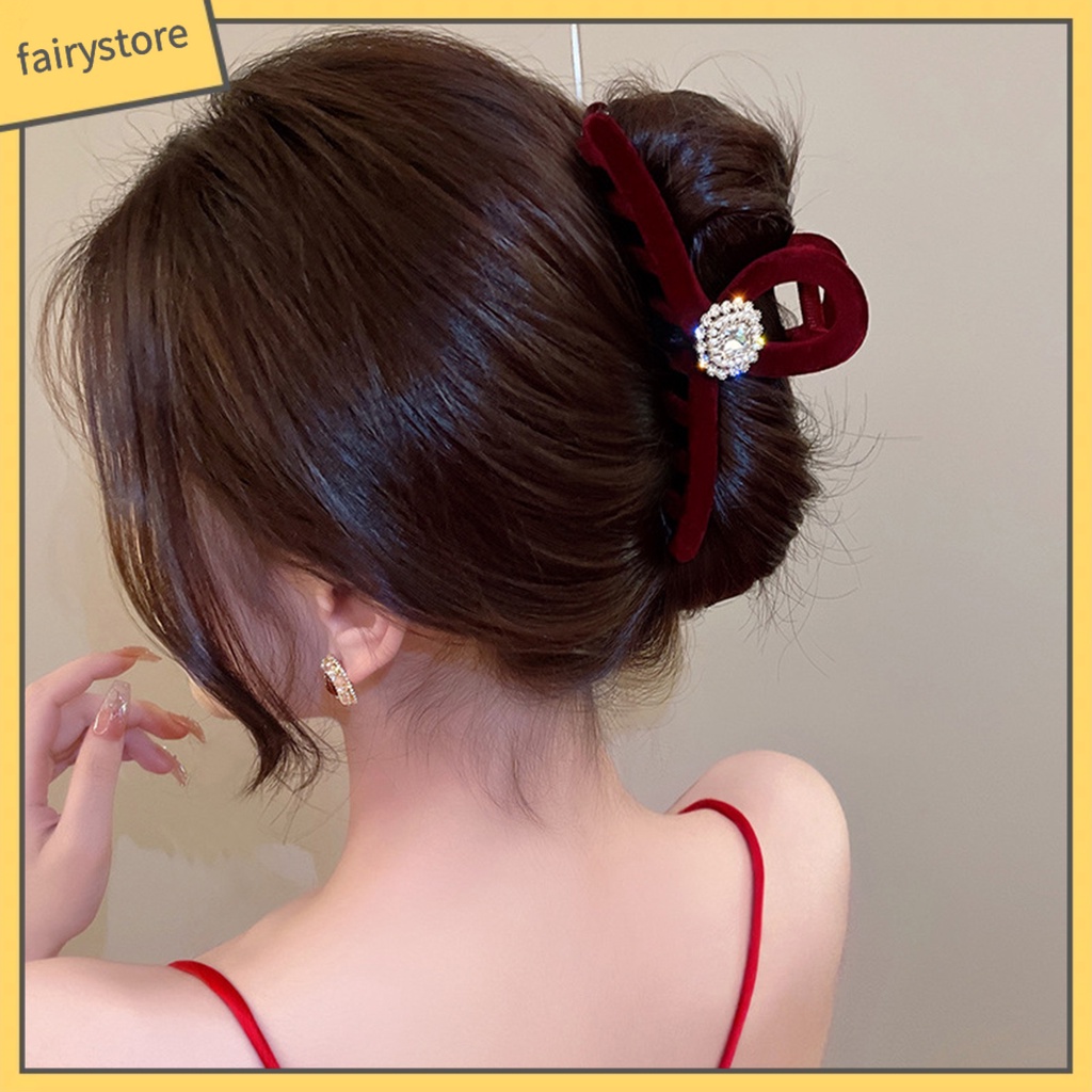 Kẹp Tóc Càng Cua Rỗng Đính Đá Phong Cách Retro Thanh Lịch