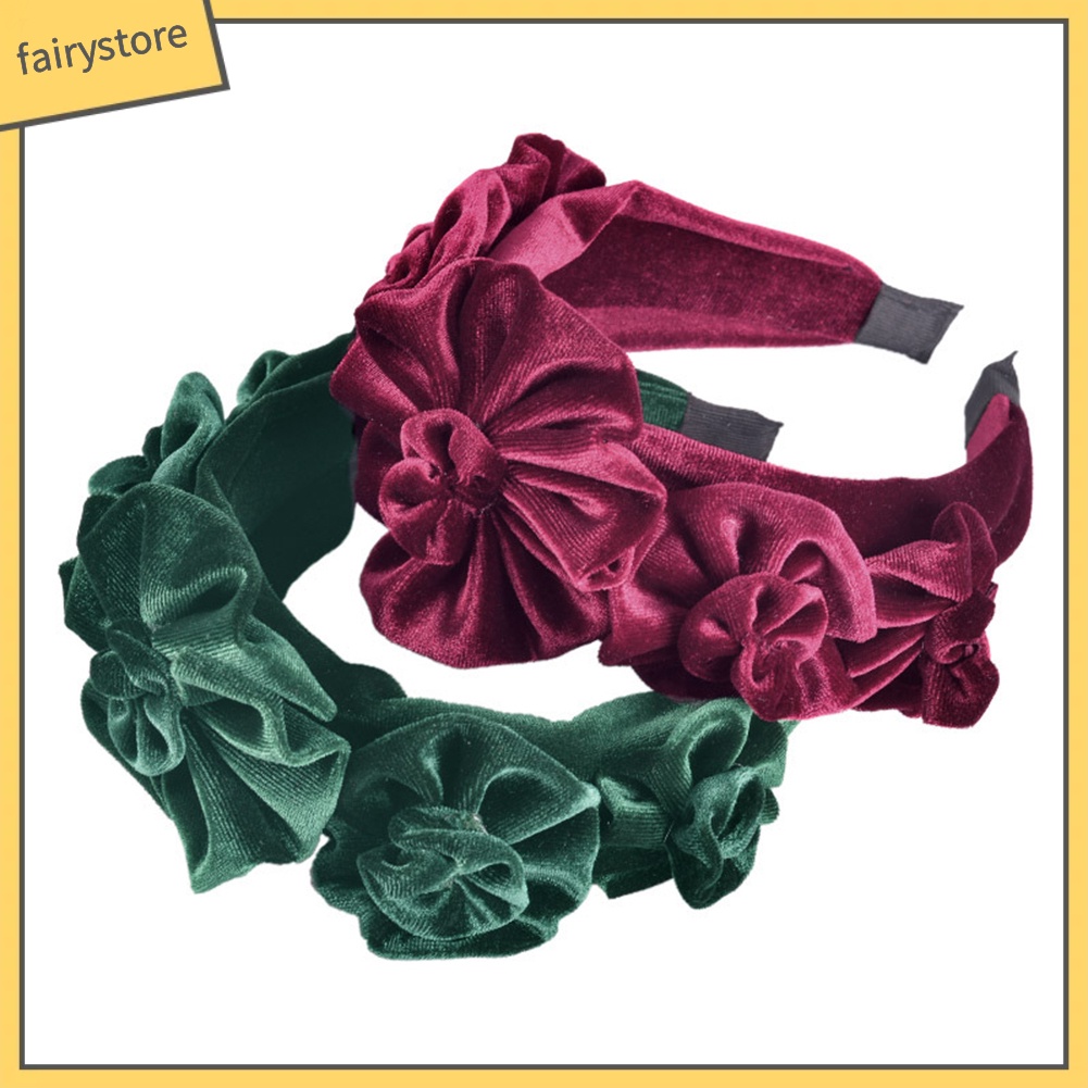 Băng Đô Cài Tóc Đính Hoa Vải Nỉ Thời Trang Cho Nữ