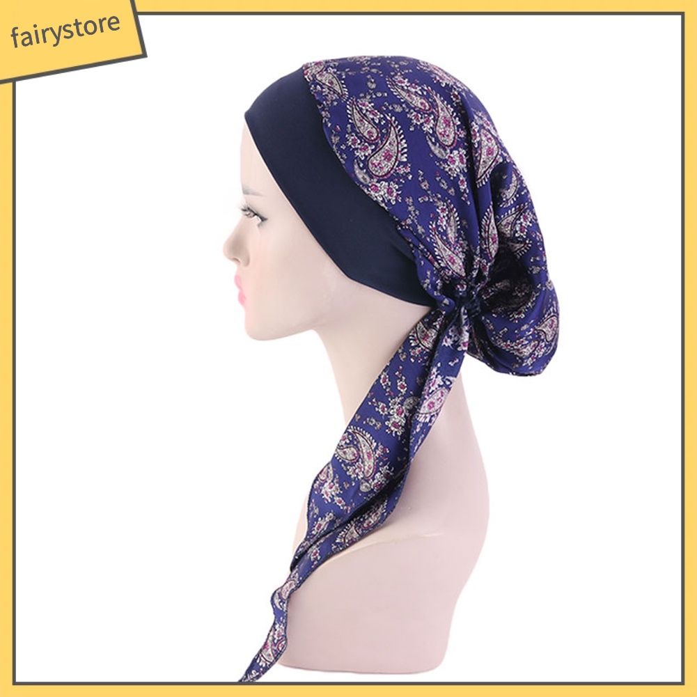 Mũ Trùm Đầu Co Giãn In Họa Tiết Hoa Phong Cách Cướp Biển Cho Nữ