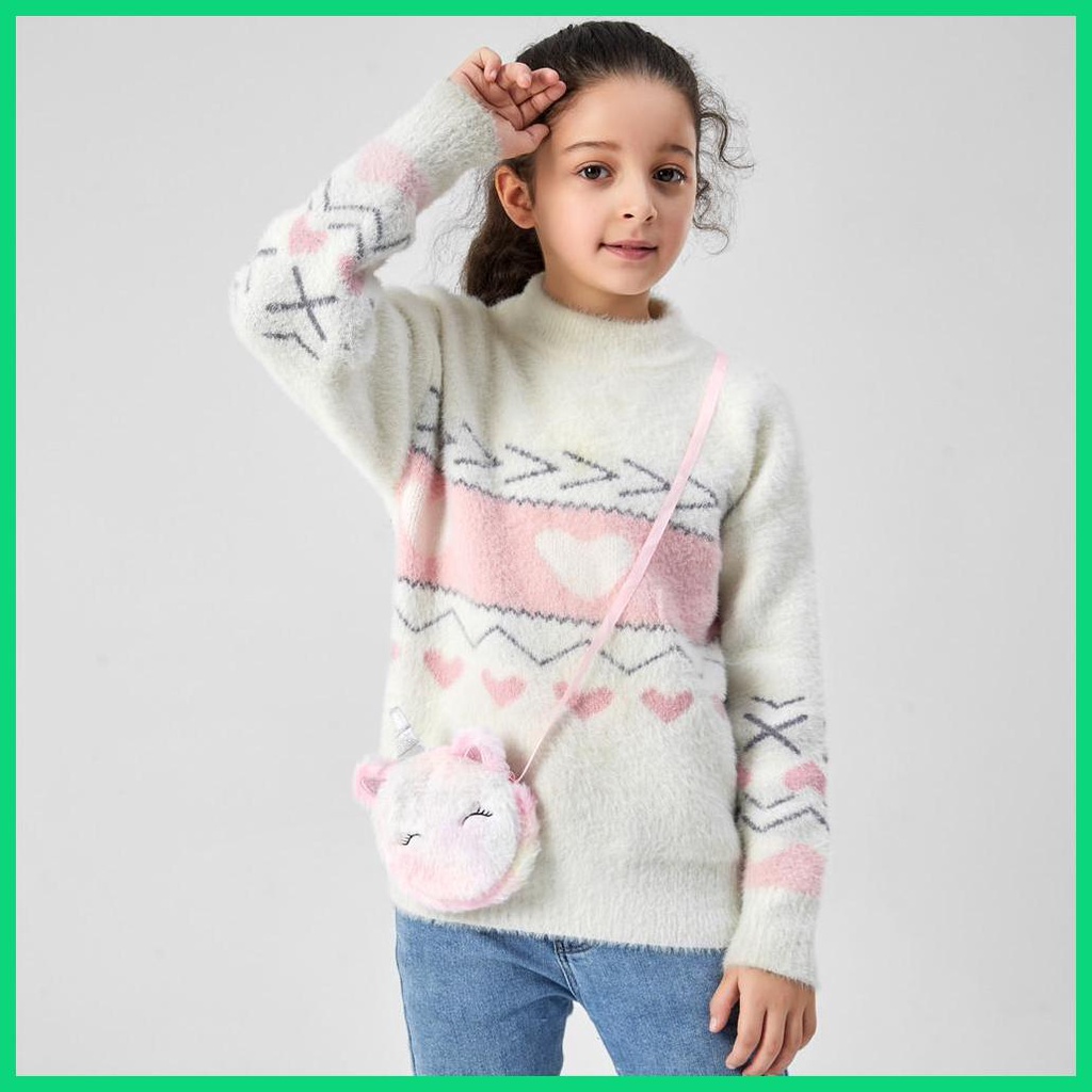 Túi Đeo Chéo Hình Kỳ Lân Hoạt Hình Nhồi Bông Đáng Yêu Dành Cho Bé Gái