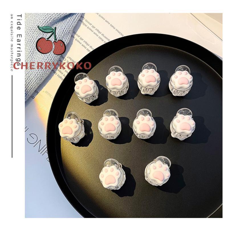 🍒🍒CHERRYKOKO Kẹp Tóc Mini Hình Chân Mèo Dễ Thương phong cách Hàn Quốc cho nữ