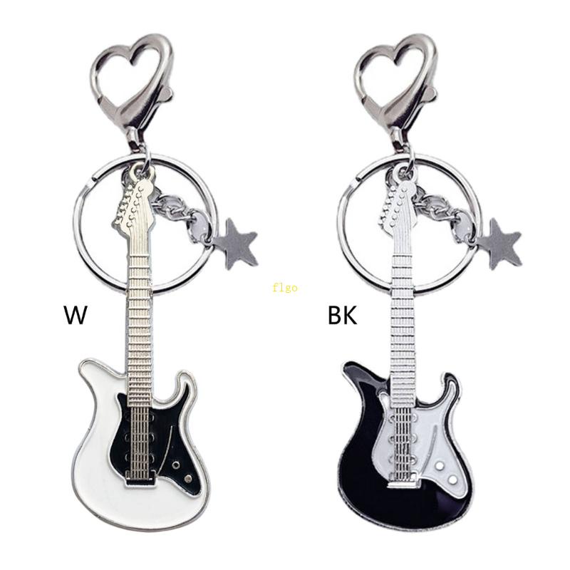 Móc Khóa Hình Đàn Guitar Y2K Kèm Ngôi Sao / Trái Tim Xinh Xắn