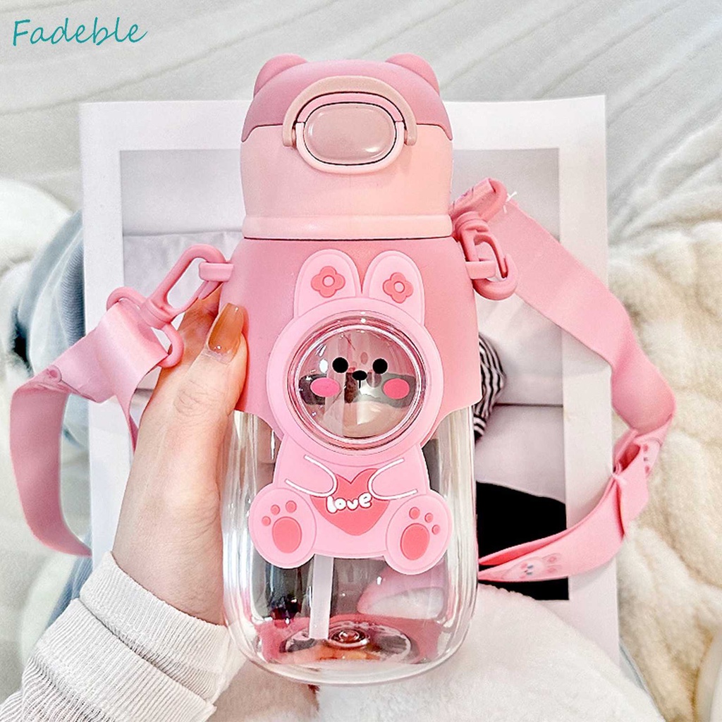 Bình Nước 660ml Bằng Nhựa Chống Tràn Dễ Thương Cho Bé