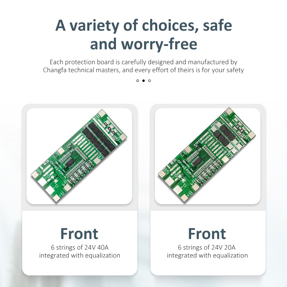 RIRIHI Bảng Mạch Cân Bằng Bảo Vệ Pin Lithium 6S 24V 40A 20A