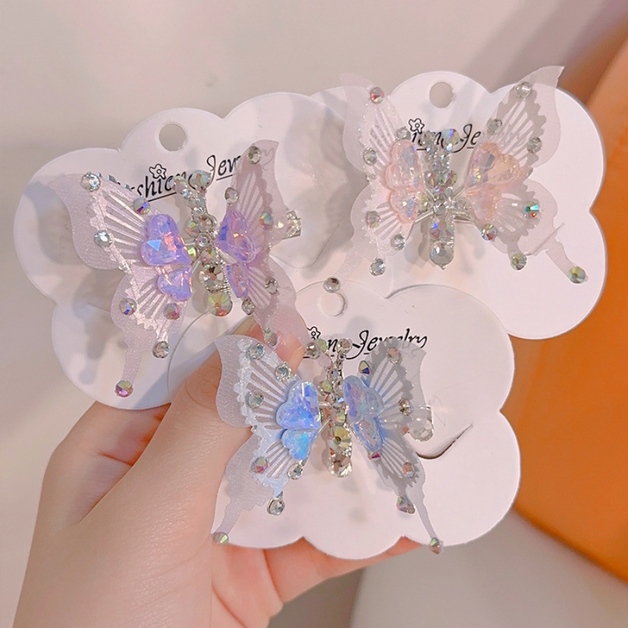 Kẹp Tóc Hình Bướm Đính Đá Dễ Thương Cho Nữ