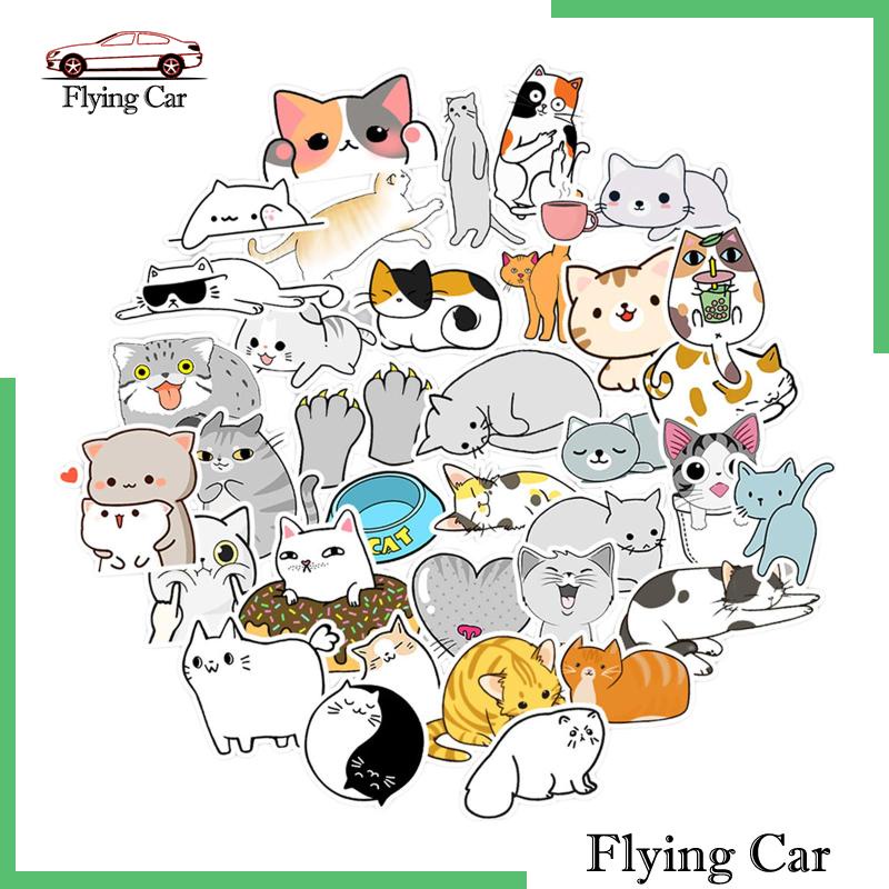 [Lzdjfmy2] 50 Miếng Dán Hình Mèo Vui Nhộn Dễ Thương Cho Thanh Thiếu Niên