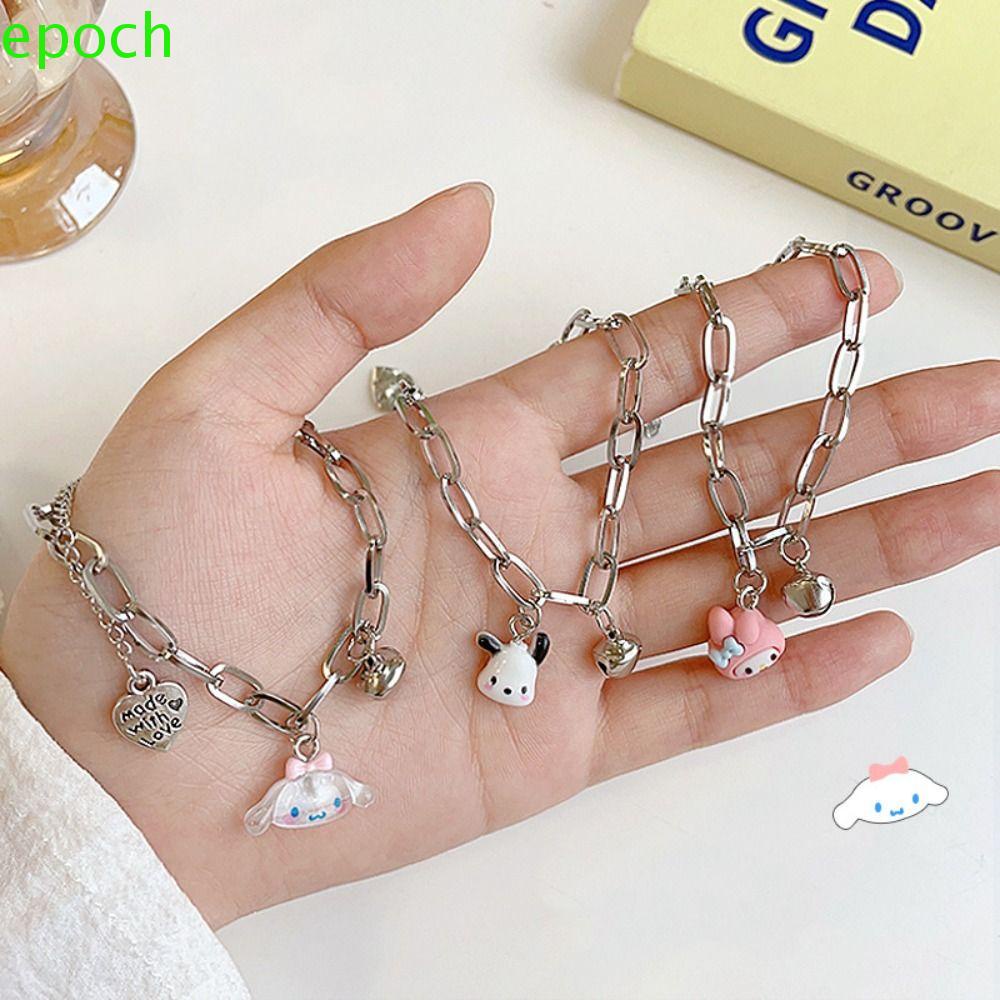 Epoch Vòng Tay Gắn Chuông Cinnamoroll Màu Kẹo Ngọt Phong Cách Hàn Quốc Cho Nữ