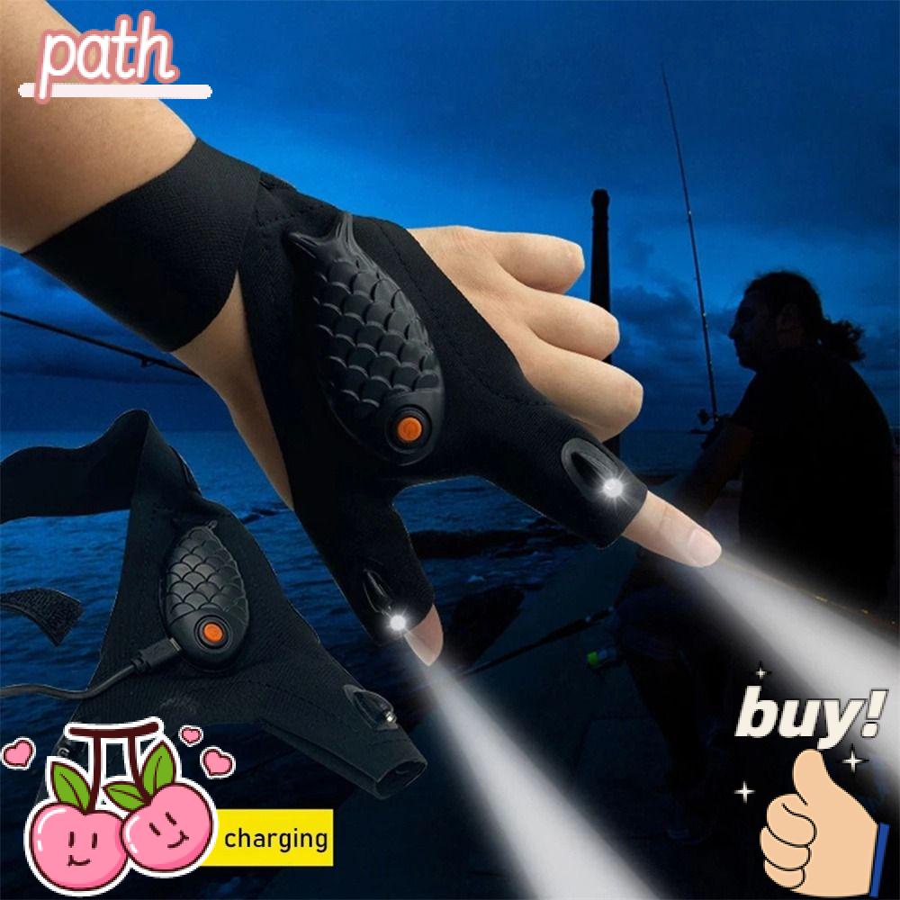 Găng Tay Không Ngón Có Đèn Pin Sạc USB Tiện Dụng