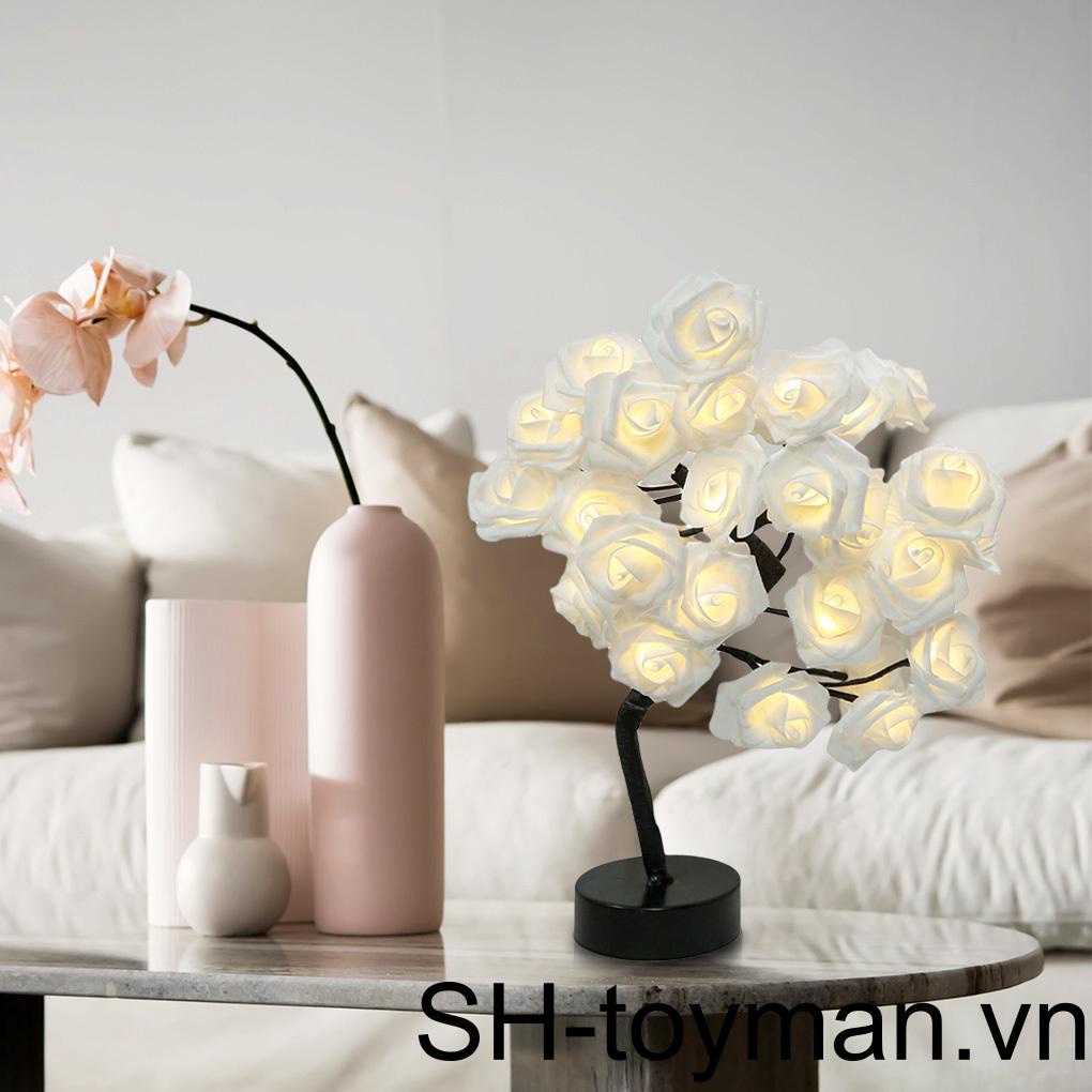 (runbu) Đèn Ngủ LED Hình Cây Hoa Hồng Chạy Bằng Pin Điều Khiển Cảm Ứng Để Bàn Trang Trí Tiệc Sinh Nhật Lễ Hội