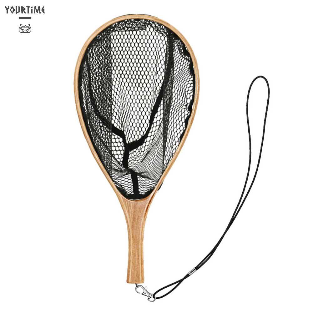 Lưới Đánh Bắt Cá Cán Gỗ Có Thể Gấp Gọn Tiện Dụng