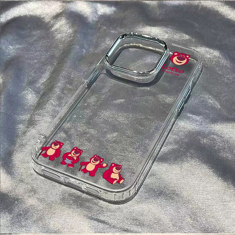 ✅Ốp Điện Thoại Mềm Chống Sốc Họa Tiết Gấu Và Dâu Tây 87 Cho Iphone 12 14 Pro 1311 Plus max
