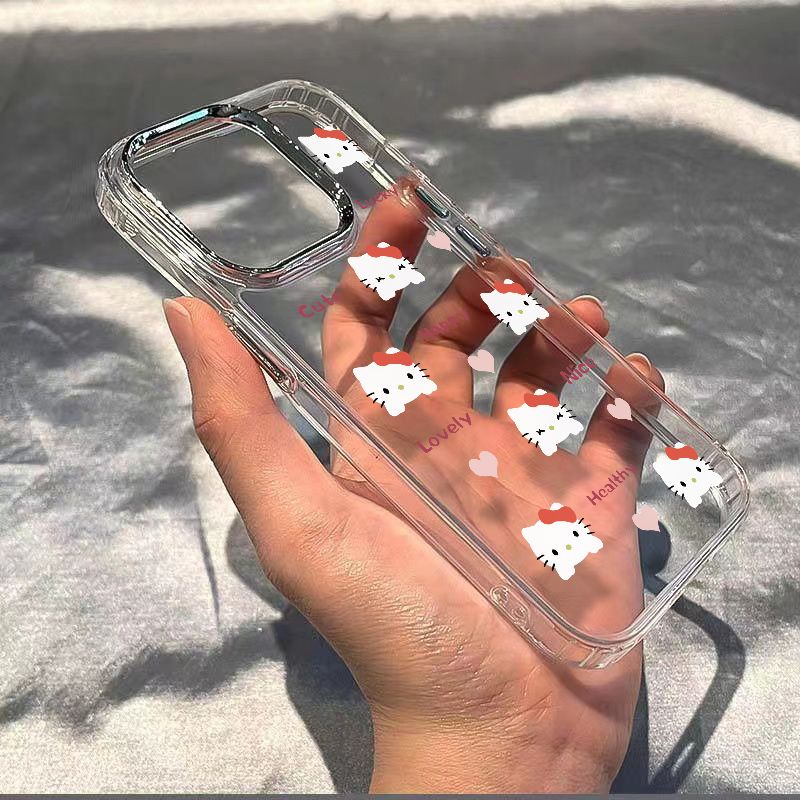 ✅Ốp Điện Thoại Dẻo Họa Tiết Hoạt Hình Mèo Kitty Dễ Thương Chống Sốc Cho Iphone14Proiphone12ins 7plus max Apple 11 813 XGNC