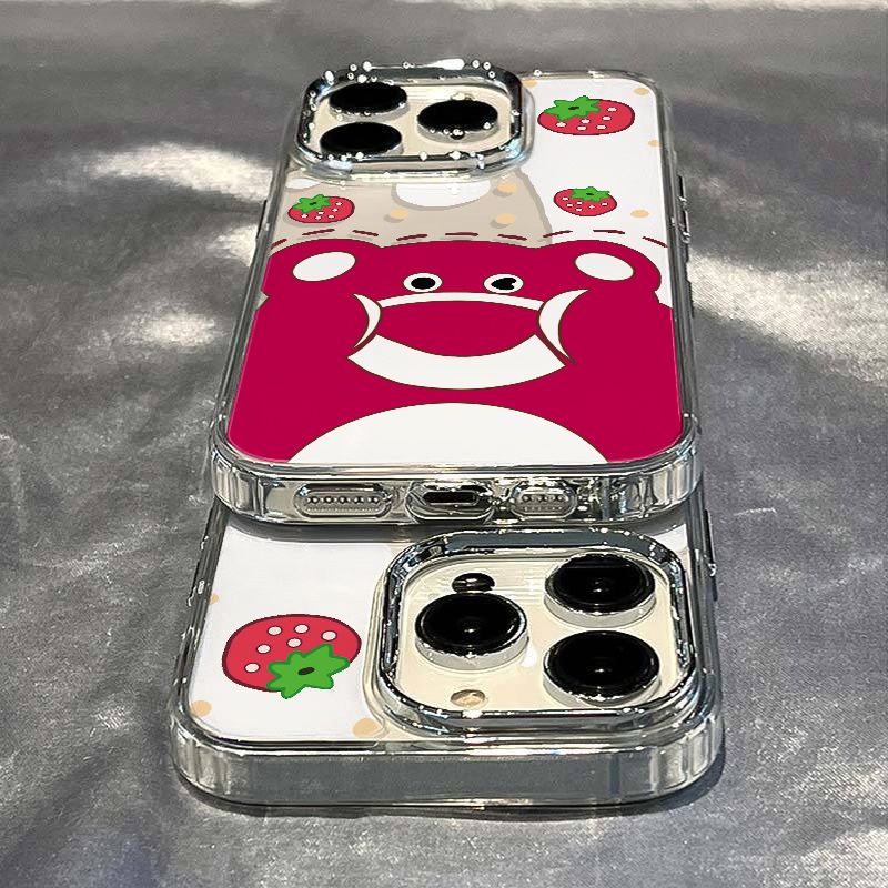 ✅Ốp Điện Thoại Dẻo Họa Tiết Gấu &amp; Dâu Tây Dễ Thương Chống Sốc Cho Iphone12plus max / 138 14pro 117 O6VV