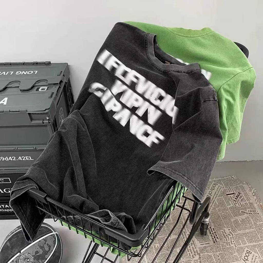 Áo Thun Tay Ngắn Cổ Tròn In Chữ Phong Cách Đường Phố Thời Trang Mùa Hè Cho Nam Và Nữ