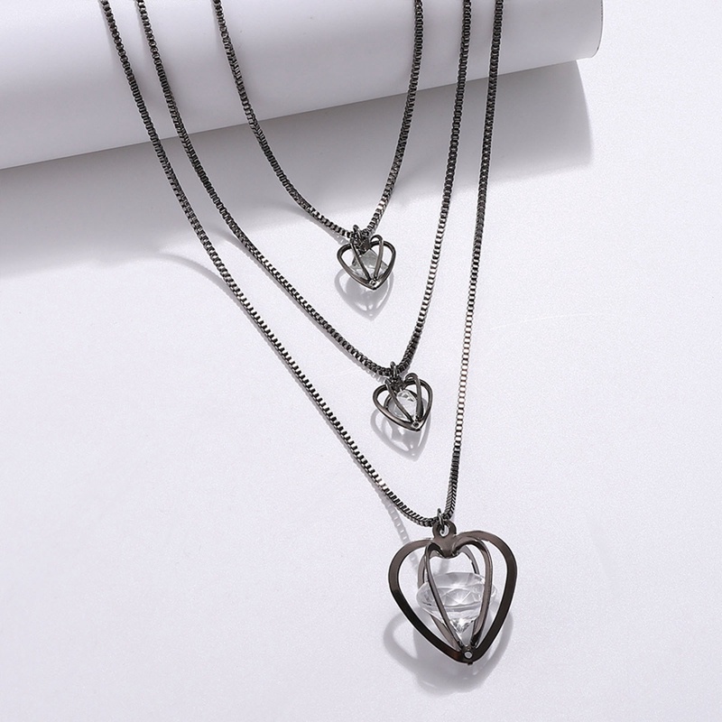 Ygt Set Vòng Cổ Choker Nhiều Lớp Tua Rua Dài Hình Trái Tim Màu Vàng Kim Phong Cách Punk Cho Nữ