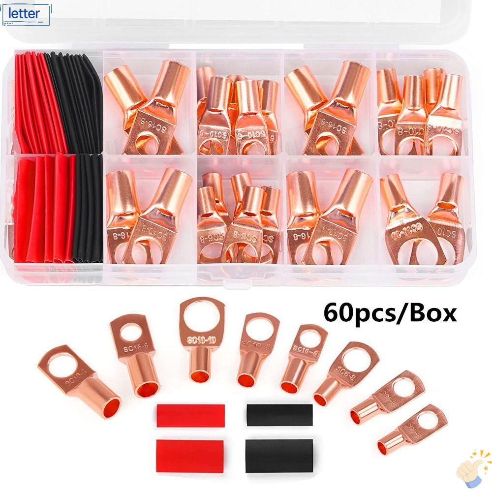 Hộp 60 Đầu Nối Dây Co Nhiệt Lugs SC6-SC16 Bằng Đồng Cho Hộp Phân Phối